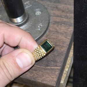 Gold Ring With Green Gem